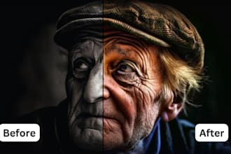 enhance, unblur,  sharpen, upscale, colorize, old photos, retouch, denoise
