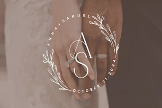 design a wedding logo emblem or monogram with fast delivery