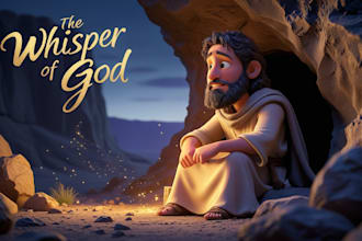 design bible themed illustration for children story, kids book christian book