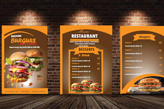 create professional restaurant menu card design to elevate your brand