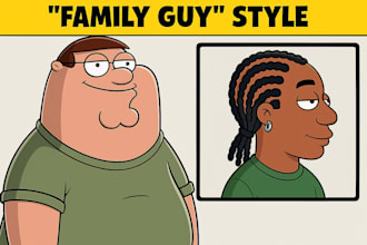 create custom images in the family guy cartoon style