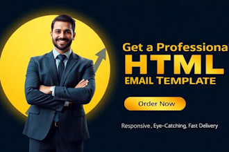 design and create responsive HTML email template for mailchimp, sendgrid etc