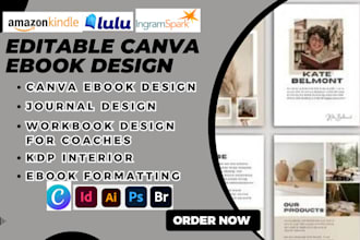 editable canva ebook journal workbook book formatting layout design amazon kdp