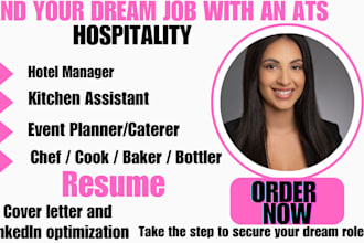 write a professional hospitality restaurant catering, and event planner resume