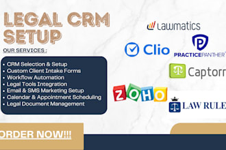 setup law CRM lawmatics clio grow zoho legal practicepanther captorra law ruler