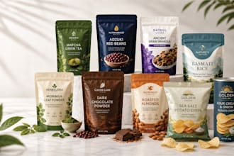 create potato chips, snacks, chili, product label design