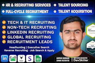 do technical recruiting, candidate sourcing for tech and IT roles