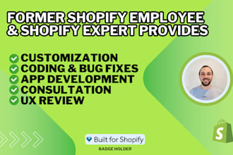 do custom shopify coding bug fix custom expert development