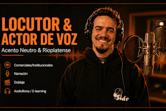 record a professional latin spanish voice over in neutral accent