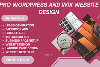 design tax preparation website, tax planning, finance, accounting website