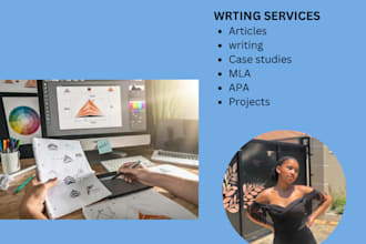 write apa papers, articles, case studies, projects and do summaries for you