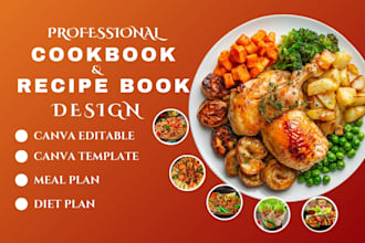 format design canva editable cookbook recipe book meal diet plan template kdp