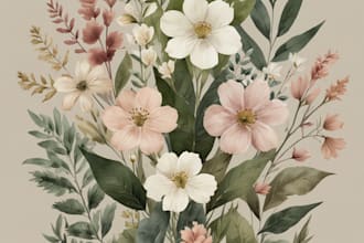 design a unique and elegant floral logo for your brand