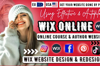 create and build wix online course website, wix website redesign, author website