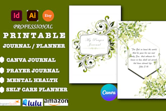 design canva journal, printable journal, trackers, checklist, custom journal KDP