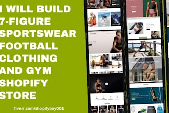 design fitness apparel website yoga sportswear gym shopify dropshipping store
