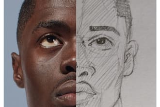 draw a pencil sketch portrait of you in 24 hours