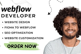 design a responsive webflow website SEO optimized fast delivery