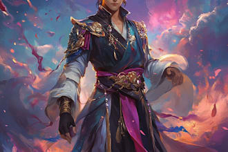 draw a fantasy and fantasy character game art