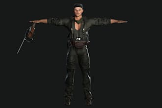 ready to use 3d game character, sci fi model, ue5 rig, topology, texture, unity