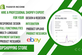 passive income, ecommerce customization shopify optimization on wordpress wix