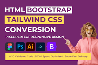 convert figma to html psd to html xd to html css bootstrap 5 responsive website