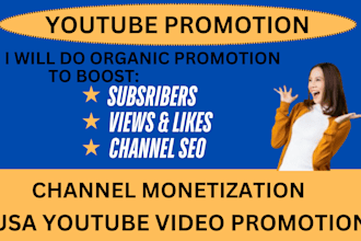 do USA youtube video promotion for organic views and subs