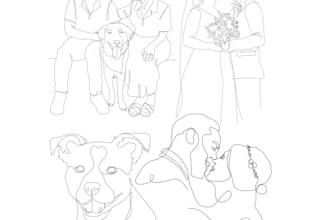 do hand drawn minimalist feminine line art boho animal illustration logo design