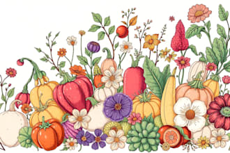 draw realistic vegetables, fruits, flowers and botanical plants