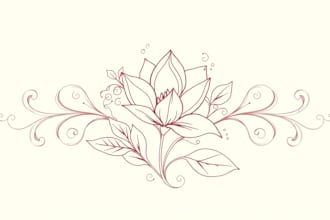 design minimalist line art feminine botanical boho hand drawn logo