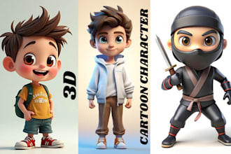 do cute 3d character modeling 3d animal mascot cartoon character 3d cg animation