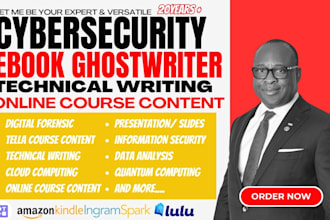 write cybersecurity, digital forensics ebook, article, essay, online pdf course