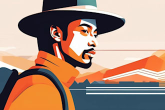 draw flat minimalist vector portrait from your photo