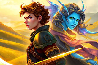 draw dnd art, creature, fantasy character, and dnd party