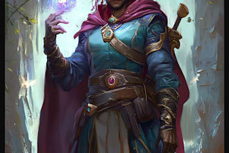 dnd character art and dnd character art in unique style