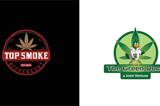 do custom cannabis weed and medical logo