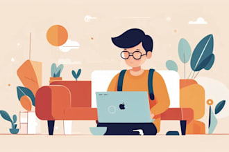 create flat vector minimalist character illustration