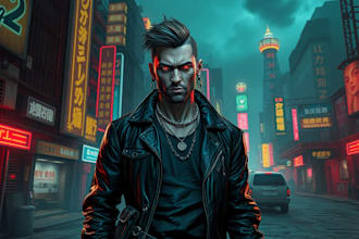 make cyberpunk and retro aesthetic characters