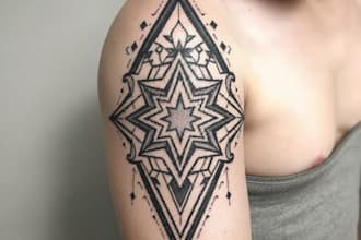 create sleeve tattoo design in geometric style