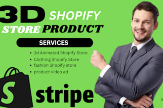 design 3d shopify store, clothing, fashion, jewlery store, pet store
