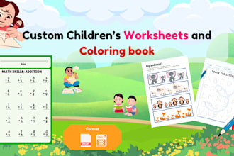 create a customize worksheets for children