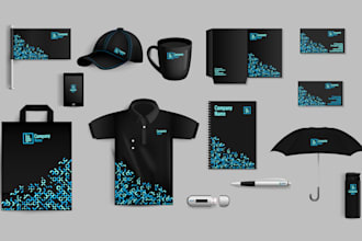 design corporate business card, letterhead, brand identity, and stationery items