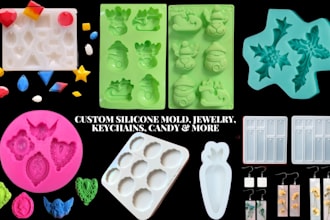 design custom silicone mold for jewelry, coasters, candy, resin mold solidwork