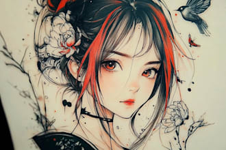 your dream anime, manga tattoo design