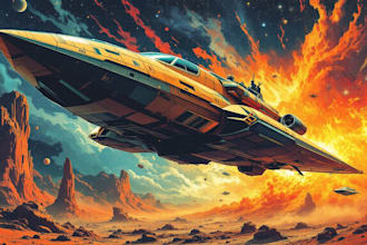 draw scifi futuristic vehicle aircraft spaceship for you