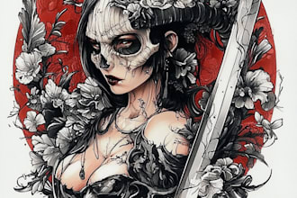 make custom tattoo anime into geometric design for you
