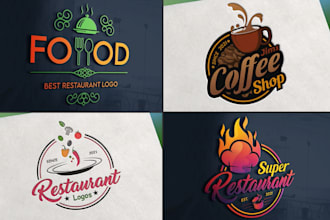 design restaurant, pizza, bbq, burger, drink, catering and food logo
