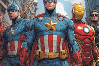 superhero comic characters or cartoons