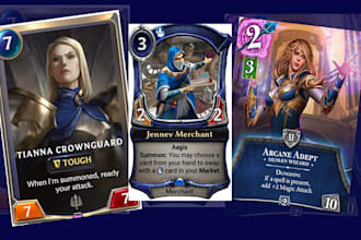 create a card game illustration and design, board game, tcg