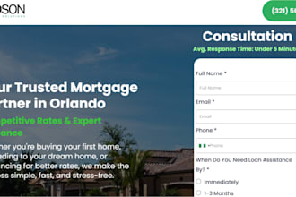 design ghl mortgage landing page, ghl mortgage website, insurance website